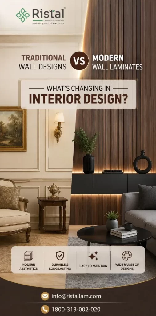 Traditional Wall Designs vs Modern Wall Laminates What's Changing in Interior Design