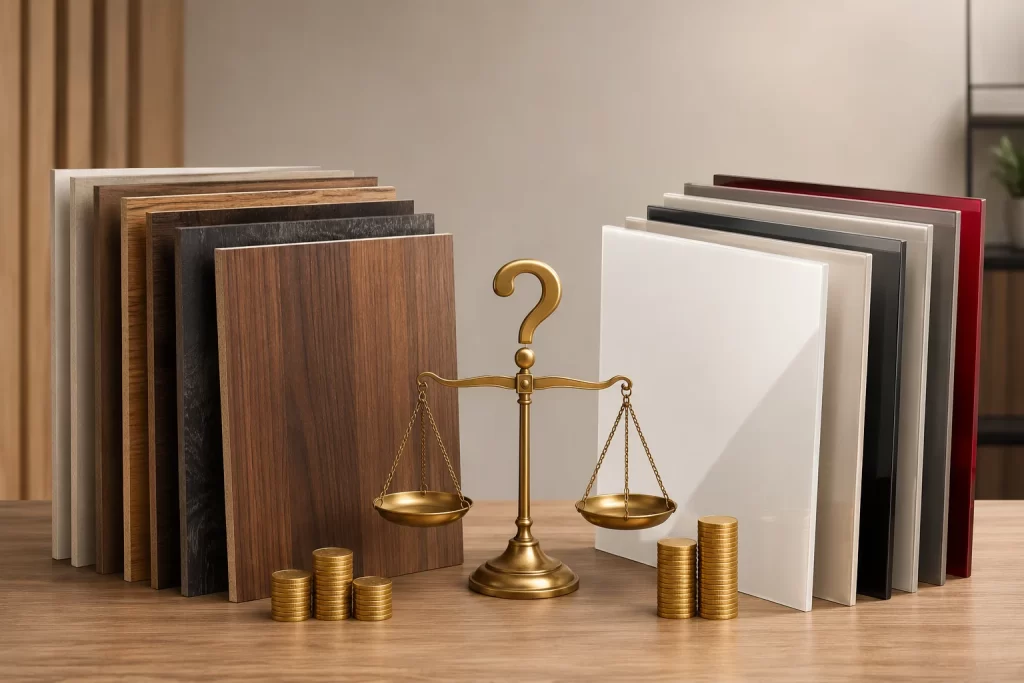Which is costlier Laminates or Acrylic