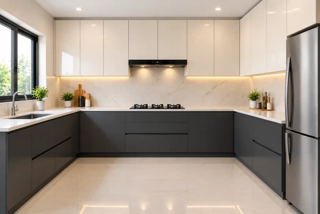 Contrasting Kitchen Laminated Cabinet
