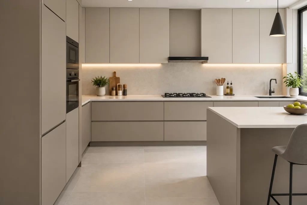 minimal matte kitchen laminates